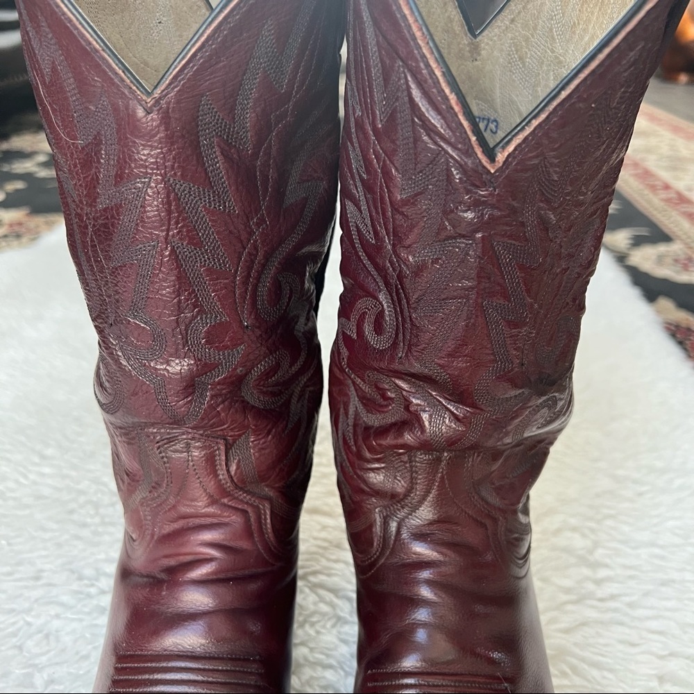 Dan Post Vintage Genuine Brown Leather Men’s Western Cowboy Boots size 9 D - Picture 5 of 11